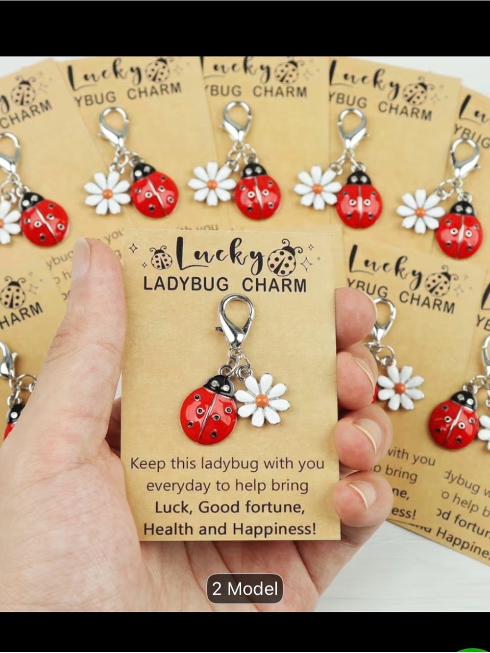 Lucky Ladybug Charm/Keychain/zipper pull.